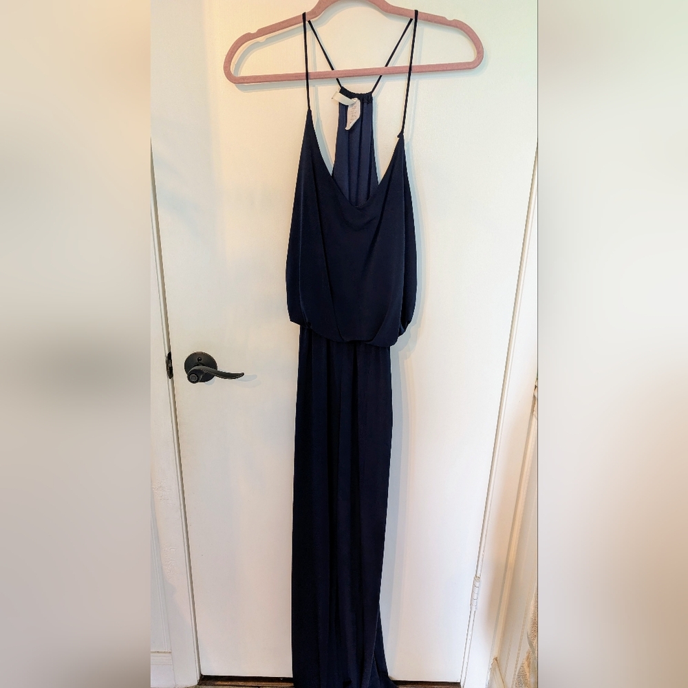 Elegant Blue Sleeveless Halter Jumpsuit